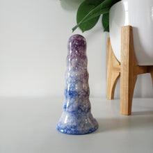 Load image into Gallery viewer, 6 Inch Ribbed Dildo - Sam - Dark Blue/Dark Purple Tie-dye