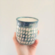 Load image into Gallery viewer, Dimpled Tumbler Massage Candle - Dark Blue/Green