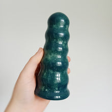 Load image into Gallery viewer, 6 Inch Ribbed Dildo - Sam - Dark Green Tie-dye