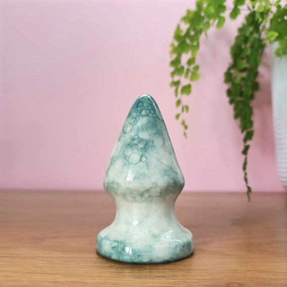 Medium Cone Butt Plug - Jordan - Dark Green tie-dye