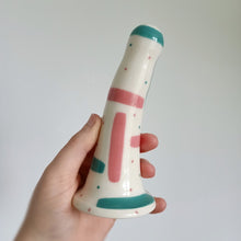 Load image into Gallery viewer, 6 Inch Dildo - Jay -  Pink/Teal Hit The Spot
