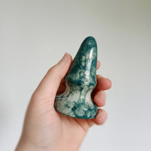 Load image into Gallery viewer, Medium Cone Butt Plug - Jordan - Dark Green Tie-dye

