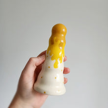 Load image into Gallery viewer, 5 Inch Ribbed Dildo - Sam - Mustard/Yellow Drip
